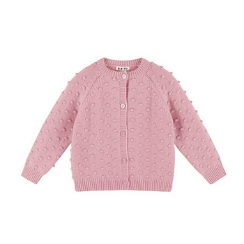 Модна плетена жилетка за бебета и момичета за 1-6 години Памучни плетени връхни дрехи за малки момичета Пролет Есен Зима Детски горнища