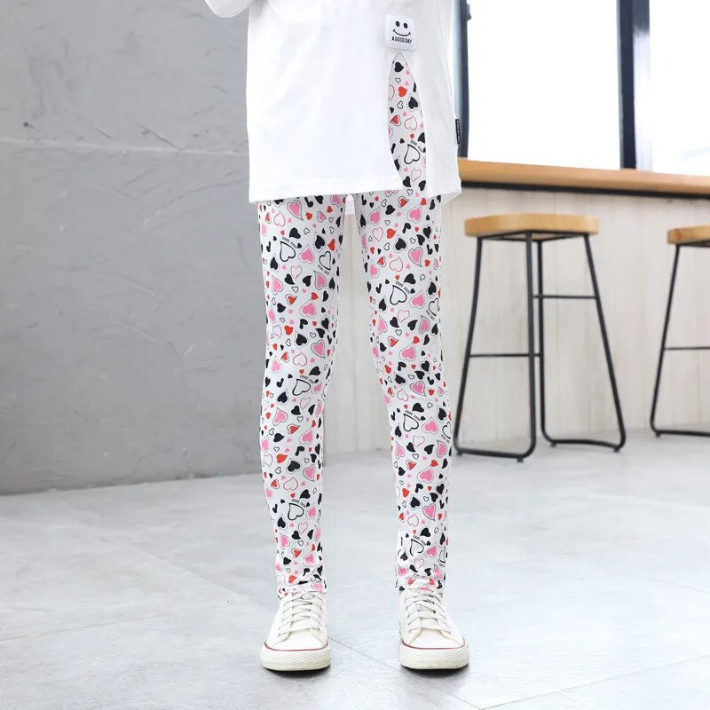 Mergaičių antblauzdžiai Vasara Nauji Paaugliai Vaikai Plonos Kelnės Jaunų Studentų Mados Spaudos Laukinis 3–12 m. vaikams Lauko Kelionių Drabužiai