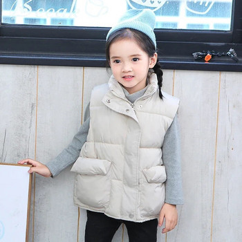 Удебелена зимна жилетка за бебешки момичета Детско яке без ръкави Зимна жилетка за момичета 1 бр. Детски дрехи