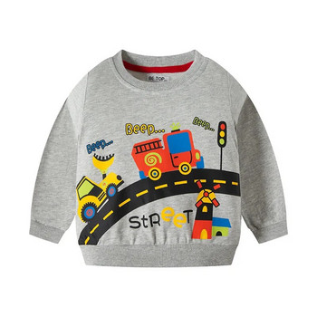 Μακρυμάνικα μπλουζάκια για αγόρια TUONXYE Μοτίβο μηχανικής εκσκαφέα κινουμένων σχεδίων Μαλακό ζεστό βαμβακερό που αναπνέει παιδικά ρούχα πουλόβερ