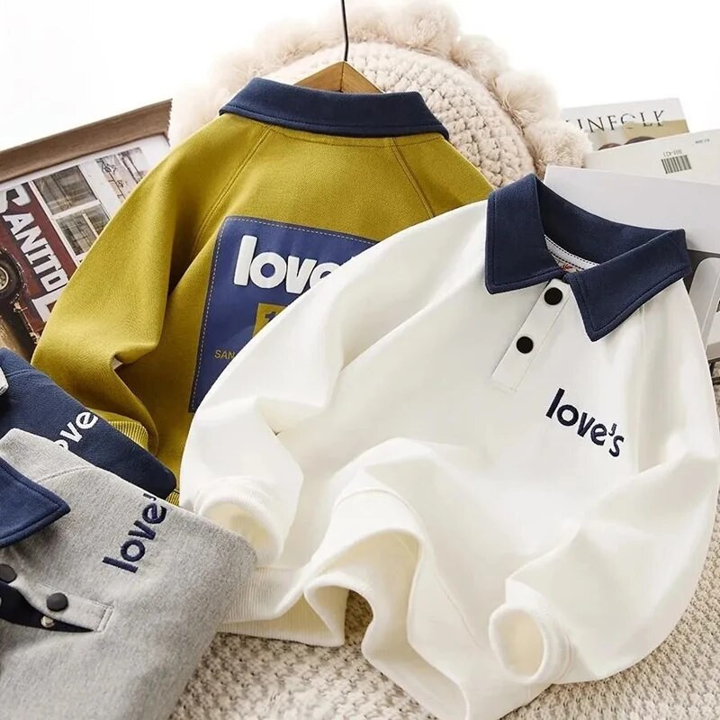 5 6 8 10 12 14 aastat poistele Pusad ühevärvilised kirjatrükiga polo pusa teismelistele, lastele, kena vaba aja spordipuljong