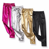 LILIGIRL 4 culori de jambiere pentru fetițe, strălucitoare, slabe, lungi, pantaloni punk pentru copii, pantaloni, primăvară, toamnă, haine pentru copii