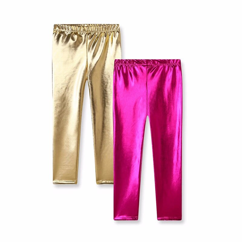 LILIGIRL 4 Színes Baba Lányok Leggings Fényes Vékony Hosszú Gyerek Punk Nadrág Nadrág Tavaszi Őszi Gyermekruházat