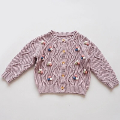 Îmbrăcăminte pentru bebeluși de toamnă Bumbac fetiță Frunze de lotus Pulover de tricotat Cardigan Moda haină pentru copii Broderie Cardigan scobit