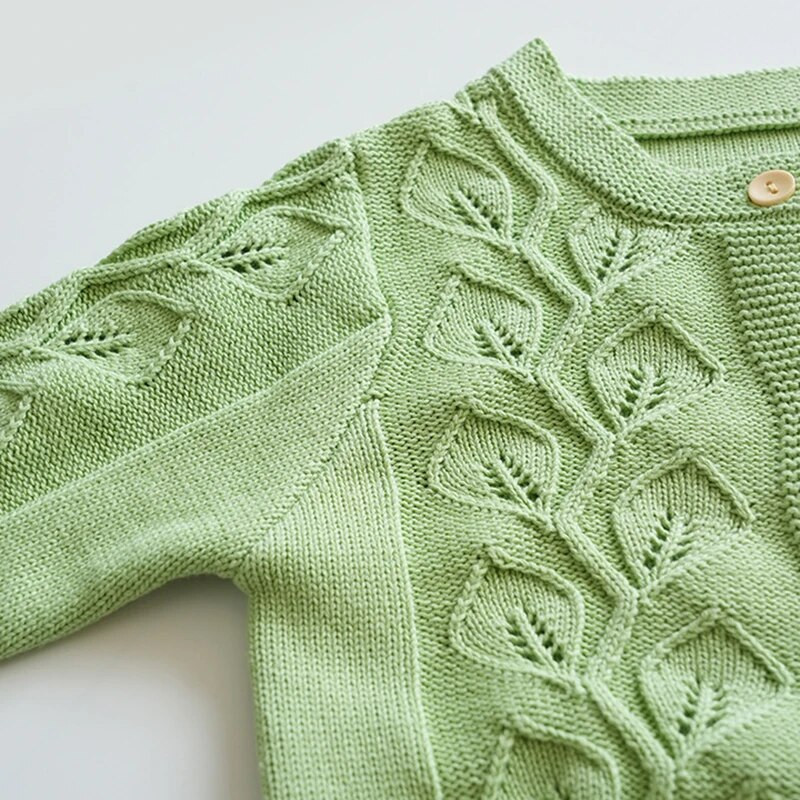 Jesenné detské oblečenie pre dievčatá, bavlnené, detské, pletené, s lotosovým listom, sveter, kardigan, módny detský kabát, výšivka, dutý kardigan