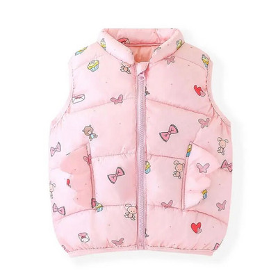 Sügisene tüdrukute soe vest Talvine tihendav puuvillane vest Laste ülerõivad Laste puuvillased jakid vest 2-7 aastaks