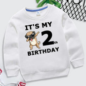 Multikad Koerad Laste Pusad Sünnipäevanumbrid 1-10 Laste Pullover Palju õnne sünnipäevaks Poiss Tüdruk Pusa Vabaaja riided Beebi topid