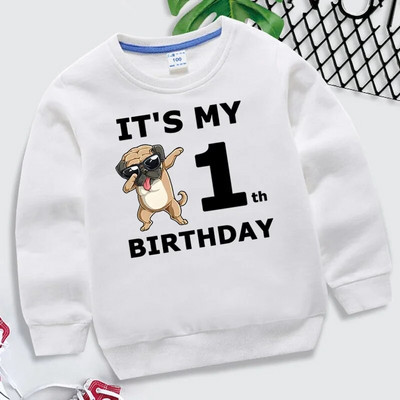 Multikad Koerad Laste Pusad Sünnipäevanumbrid 1-10 Laste Pullover Palju õnne sünnipäevaks Poiss Tüdruk Pusa Vabaaja riided Beebi topid