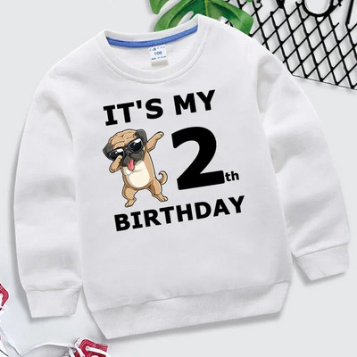 Multikad Koerad Laste Pusad Sünnipäevanumbrid 1-10 Laste Pullover Palju õnne sünnipäevaks Poiss Tüdruk Pusa Vabaaja riided Beebi topid