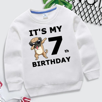 Multikad Koerad Laste Pusad Sünnipäevanumbrid 1-10 Laste Pullover Palju õnne sünnipäevaks Poiss Tüdruk Pusa Vabaaja riided Beebi topid