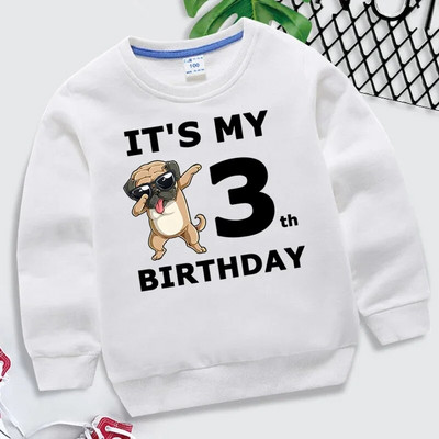 Multikad Koerad Laste Pusad Sünnipäevanumbrid 1-10 Laste Pullover Palju õnne sünnipäevaks Poiss Tüdruk Pusa Vabaaja riided Beebi topid