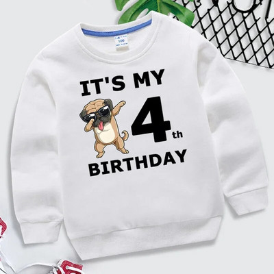 Multikad Koerad Laste Pusad Sünnipäevanumbrid 1-10 Laste Pullover Palju õnne sünnipäevaks Poiss Tüdruk Pusa Vabaaja riided Beebi topid