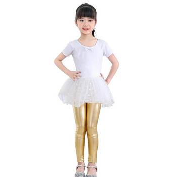 Κορίτσια 2-9 ετών Golden Lycra κολάν Stretch Skinny Παντελόνι Ασημί Shinnig Rose Χρώμα Παιδικά Ολόσωμο κάτω μεταλλικό κολάν