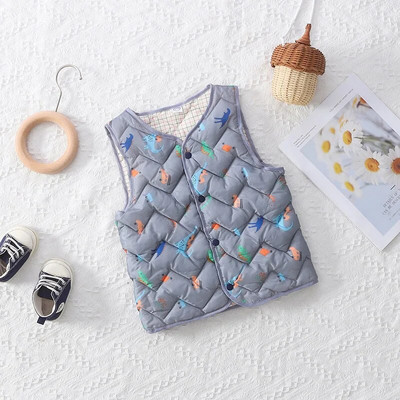 Josaywini sügistalvine lastevest poistele Tüdrukutele Beebi jakk Vest Mantel lastele Paks varrukateta O-kaelusega trükitud jope riided