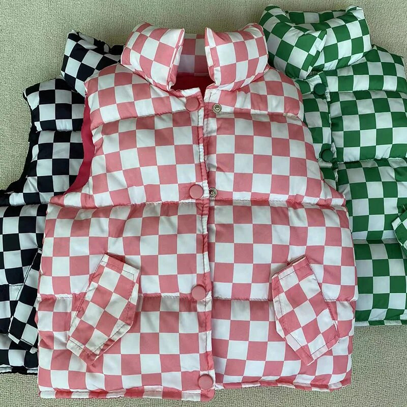 2023Noi veste pentru copii, haine, toamnă iarnă, veste calde pentru băieți, fete, rever, veste cu imprimeu în carouri, 2-10 ani