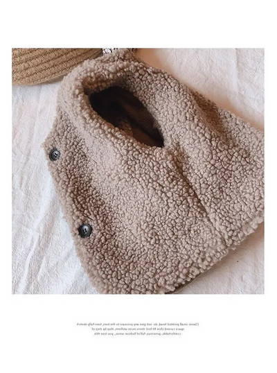 Vestă de iarnă pentru copii Bebeluși băieți Fete Vestă drăguță din lână Polară Vestă îngroșată și caldă Vestă de blană 3-8 ani