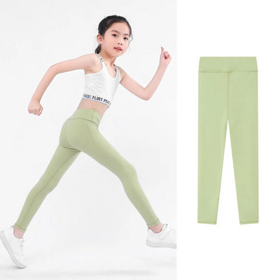 Jarné jesenné dievčenské nohavice Bobbi nohavice s vysokým pásom, športové legíny, úzke jogové nohavice pre deti vo veku 4-11 rokov