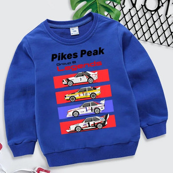 Pikes Peak Group B Legends Εκτύπωση Παιδικά Ρούχα Ράλι Αυτοκινήτου Φούτερ Ιστορική Ομάδα Β Ράλι Φούτερ για αγόρια κορίτσια Y2k Sudadera