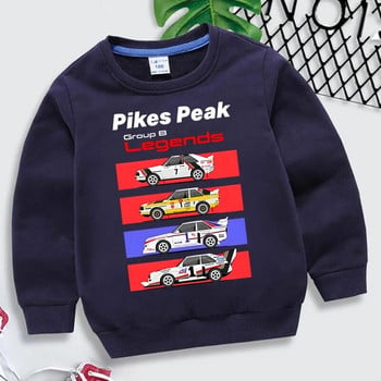 Pikes Peak Group B Legends Печат Детски дрехи Рали коли Суичър Historic Group B Рали кола суичър Момчета Момичета Y2k Sudadera
