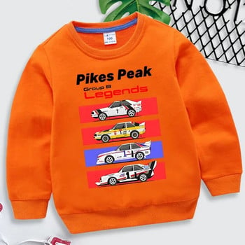 Pikes Peak Group B Legends Печат Детски дрехи Рали коли Суичър Historic Group B Рали кола суичър Момчета Момичета Y2k Sudadera