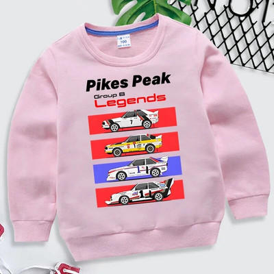 Pikes Peak B-grupi legendid Prindid Lasteriided Ralliautode pusad Ajalooline B-grupi ralliauto dressipluus poisid, tüdrukud, Y2k Sudadera