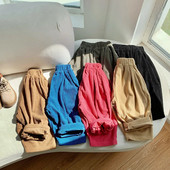 2-8T manšestrové nohavice pre dojčatá, chlapcov a dievčatá, batoľatá, jeseň a zima, oblečenie, ležérne voľné detské háremové nohavice