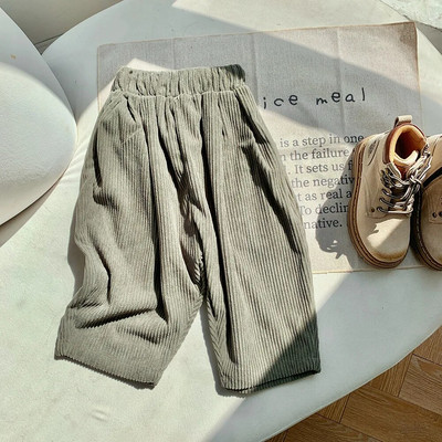 2-8T manšestrové nohavice pre dojčatá, chlapcov a dievčatá, batoľatá, jeseň a zima, oblečenie, ležérne voľné detské háremové nohavice