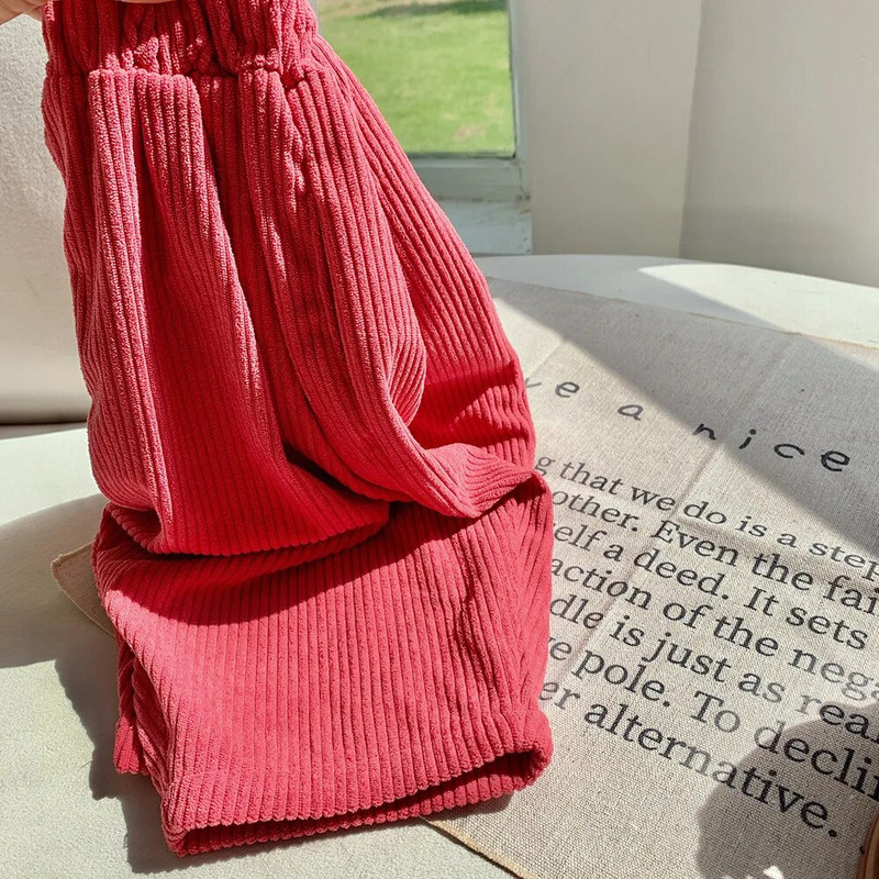 2-8T manšestrové nohavice pre dojčatá, chlapcov a dievčatá, batoľatá, jeseň a zima, oblečenie, ležérne voľné detské háremové nohavice