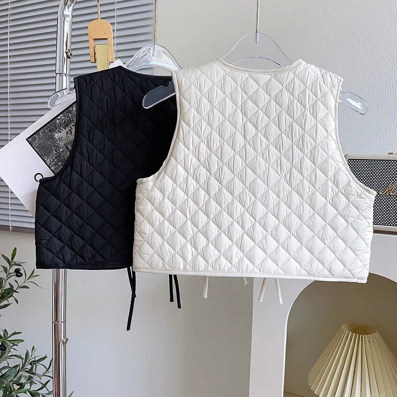 Vestă căptușită din bumbac pentru copii 2023, toamnă iarnă, fetițe, cu decolteu în V, cu nasturi, maiu îngroșat, pentru copii, 2-7 ani, vestă caldă