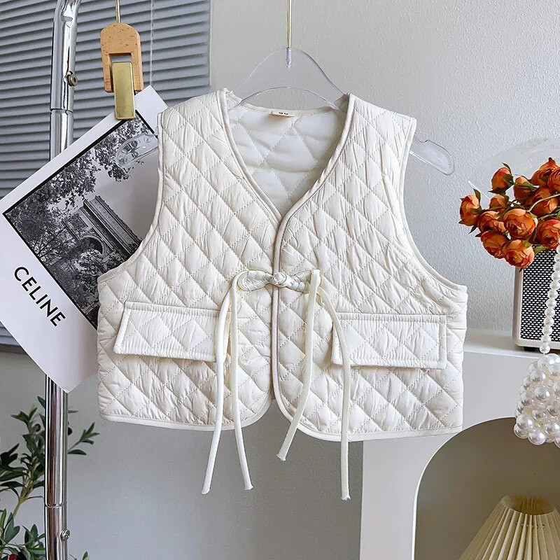 Vestă căptușită din bumbac pentru copii 2023, toamnă iarnă, fetițe, cu decolteu în V, cu nasturi, maiu îngroșat, pentru copii, 2-7 ani, vestă caldă