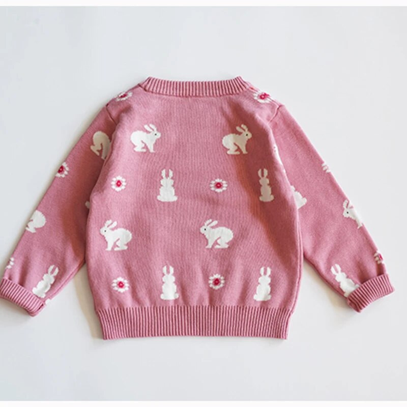 1-6a väikelaste väikelaste poiste tüdrukute kampsun soe kootud jänesepullover pikkade varrukatega ümara kaelusega pullover kudum talveriided