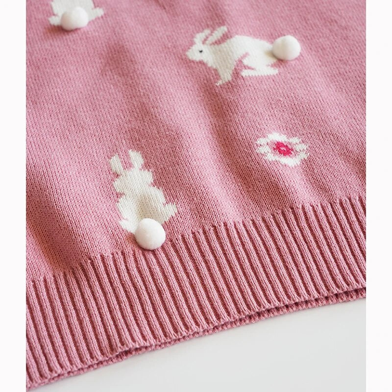 1-6a väikelaste väikelaste poiste tüdrukute kampsun soe kootud jänesepullover pikkade varrukatega ümara kaelusega pullover kudum talveriided