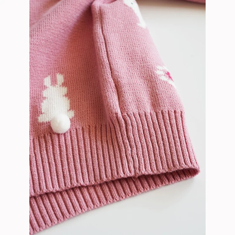 1-6a väikelaste väikelaste poiste tüdrukute kampsun soe kootud jänesepullover pikkade varrukatega ümara kaelusega pullover kudum talveriided