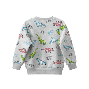 Кадифени детски пуловери Риза 2024 Зимни качулки с анимационни динозаври Момчета Плюшени джъмпери с дълъг ръкав Детски дрехи
