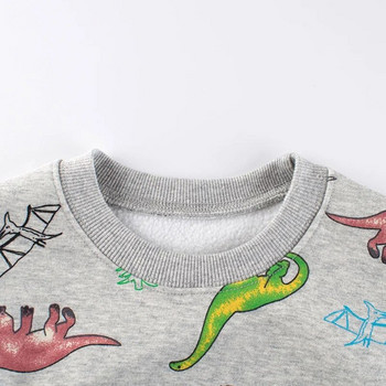 Velvet παιδικό πουλόβερ πουκάμισο 2024 Winter Cartoon Dinosaur Hoodies Boys βελούδινο πλήρες τύπωμα μακρυμάνικο πουλόβερ Κορυφαία παιδικά ρούχα
