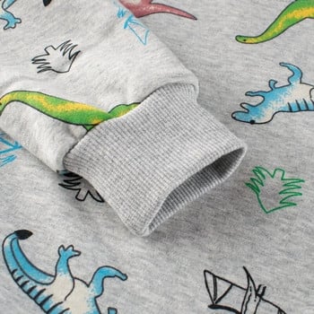 Кадифени детски пуловери Риза 2024 Зимни качулки с анимационни динозаври Момчета Плюшени джъмпери с дълъг ръкав Детски дрехи