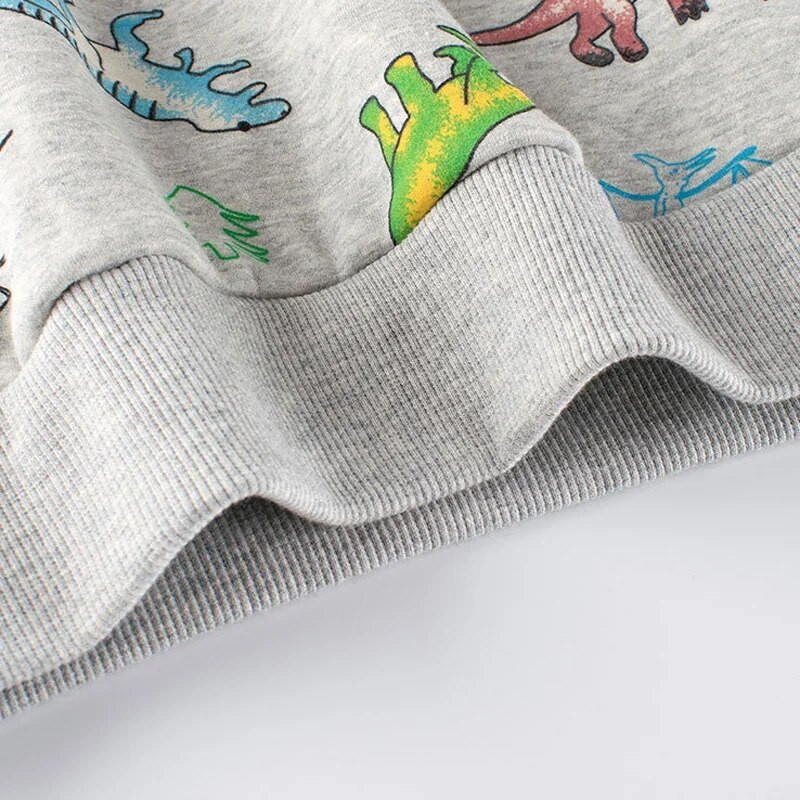 Sametine laste kampsun särk 2024 Talvine multikas dinosauruse kapuuts Poiste plüüsis täistrükiga pikkade varrukatega džemprid Top lasteriided