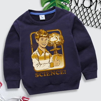 Naljakad teadustrükised Lasteriided Tüdrukud Sügised Multikad Sviitrid Vintage pikkade varrukatega tänavarõivad Harajuku mood poiste kapuuts