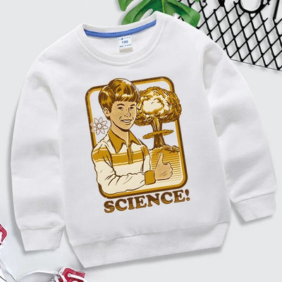 Naljakad teadustrükised Lasteriided Tüdrukud Sügised Multikad Sviitrid Vintage pikkade varrukatega tänavarõivad Harajuku mood poiste kapuuts