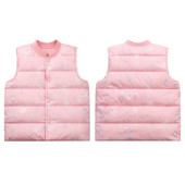 Copii Fete Vestă albă din puf de rață, vestă îngroșată, caldă, îmbrăcăminte exterioară, iarnă, toamnă, jachete, adolescenți, studenți, haine.