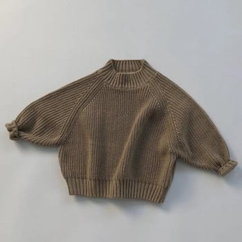 Пуловер за плетене в корейски стил, момичета, момчета, без ръкави, есен, зима, детски едноцветни пуловери, дрехи за бебета, момичета, момчета