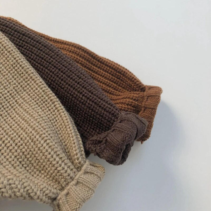 Κορεάτικο στυλ Πλεκτό πουλόβερ για μωρά αγόρια Αμάνικο Φθινοπωρινό Χειμώνας Παιδικά Μονόχρωμα Πουλόβερ Βρεφικά Κορίτσια Αγόρια Ρούχα