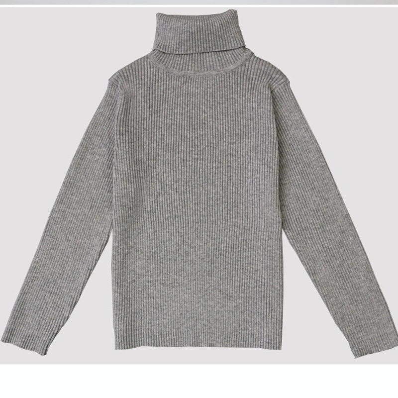 Jesenné svetre s rolákom pre chlapcov a dievčatá 2022, detské svetre na zimu, pletené svetre s lemom pre chlapcov, detské oblečenie