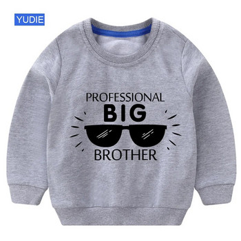 Παιδική μπλούζα με κουκούλα για αγόρια Παιδικά ρούχα Μακρυμάνικο μπλουζάκι για κορίτσια Ρούχα Big Brother Ανοιξιάτικη παιδική μπλούζα πουλόβερ