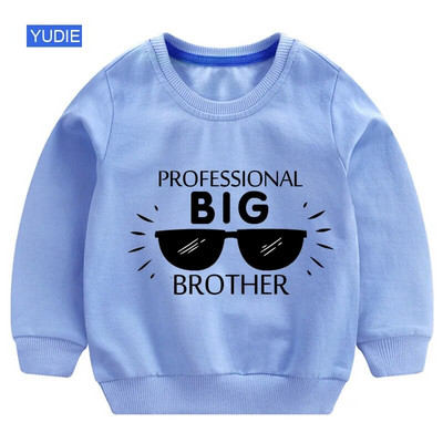 Laste kapuuts Poiste kampsun Laste riided Pikkade varrukatega T-särk Tüdrukute Riided Big Brother Letter Spring Beebi dressipluus kampsun