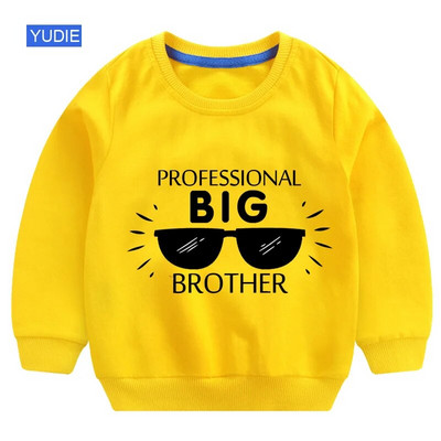 Laste kapuuts Poiste kampsun Laste riided Pikkade varrukatega T-särk Tüdrukute Riided Big Brother Letter Spring Beebi dressipluus kampsun