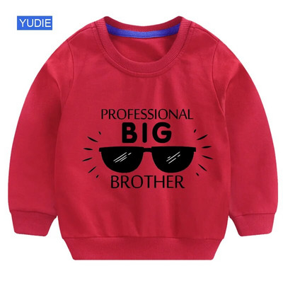 Laste kapuuts Poiste kampsun Laste riided Pikkade varrukatega T-särk Tüdrukute Riided Big Brother Letter Spring Beebi dressipluus kampsun