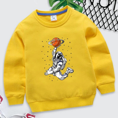 Uus laste korvpalli astronauti kapuuts, väikelaste tüdrukute harajuku riided poiste pikkade varrukatega kampsun Lahedad laste tänavarõivad