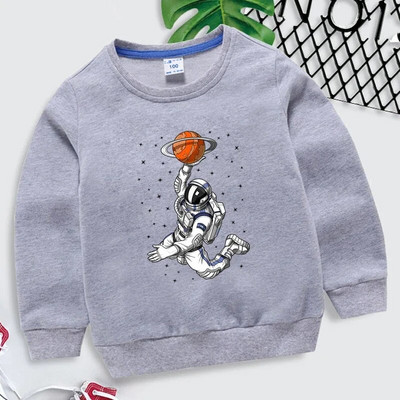 Uus laste korvpalli astronauti kapuuts, väikelaste tüdrukute harajuku riided poiste pikkade varrukatega kampsun Lahedad laste tänavarõivad