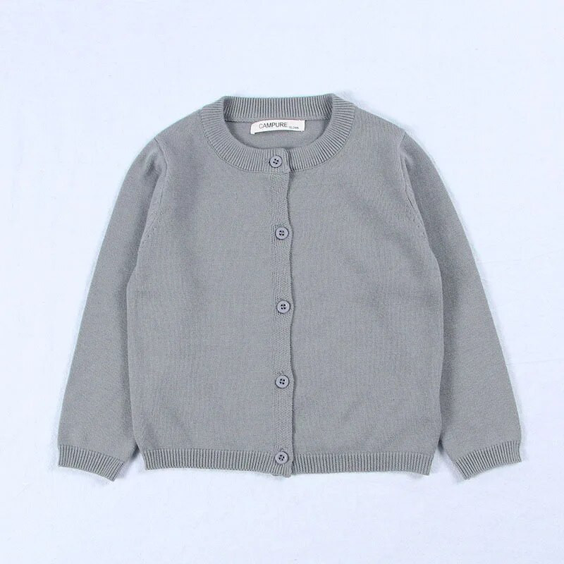 Chlapčenské a dievčenské pletené svetre Detské kardigany Jednofarebný sveter s výstrihom do O-tvaru Jarný jesenný sveter Detské kardigany Kabát Detské oblečenie 1-7 rokov